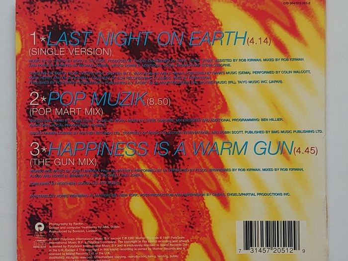 U2 - Last Night On Earth CD Single