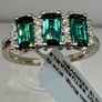 Platinum Diamond 950 Platinum AAA Mutuca Indicolite (Green Tournalines) & Diamond Image 8