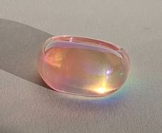 Champagne Pink Pearly Iridescent Resin Ring
