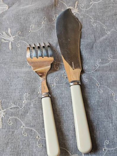 Antique W&H Silver Plated Fish Flatware Servers