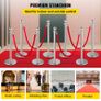 Crowd Control Stanchion, Set of 8 Pieces Stanchion Set, Stanchion Set with 5 ft/1.5 m Red Velvet Rope,  Crowd Control Barrier  Sturdy Concrete Image 2