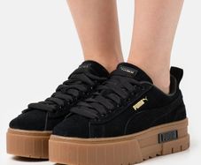 Puma Trainers Black Suede