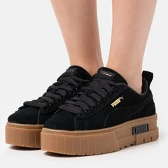 Puma Trainers Black Suede