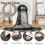 Machine Washable Rugs 180x270 cm Vintage Area Rug Low Pile Anti-Slip Carpet with Print Pattern for Living Room Bedroom Home Office Indoor Black/Beige Image 2
