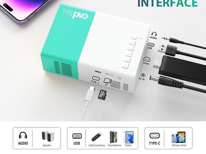 Portable Home Cinema Projector with WiFi