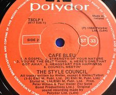 The Style Council. Irish release of Cafe Bleu in good condition with some light surface scratches which don't affect play