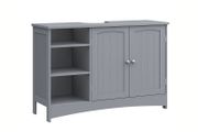 Extra long washbasin cabinet with 2 doors grey or white