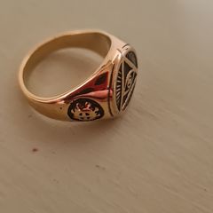 Mens large ring gold coloured