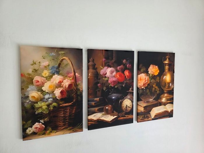 3 framed printed canvas 35x55cm each photo