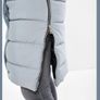 Miriam longline Padded Gilet with Hood in Steel Blue Rising Image 4