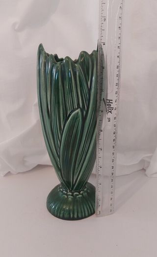 Fabulous Vintage SylvaC Art Deco Tall Hyacinth Vase, Shape #2452 in the Lovely, Popular but Less Common Green Glaze, Excellent Condition