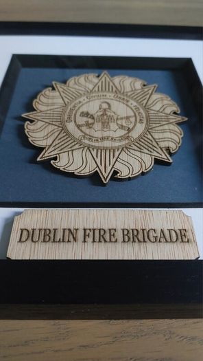Dublin Fire Brigade Laser Engraved Badge Frame