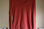 womens TOMMY HILFIGER Orange v neck jumper sweater Size medium