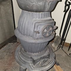 Cast Iron Potbelly Stove - damaged