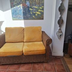 Conservatory wicker sofa