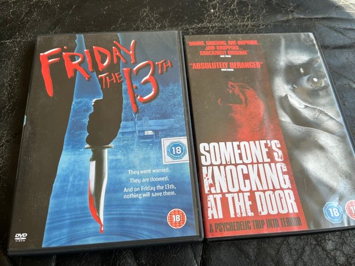 Two Classic Horror DVDs Someones knocking on my door and Friday 13th