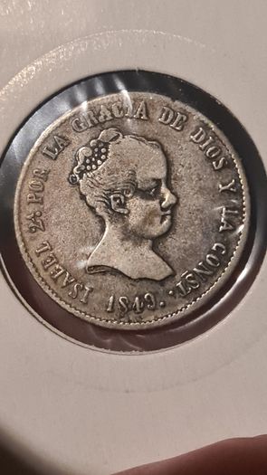 Silver 4 Reals vellon , Madrid 1849