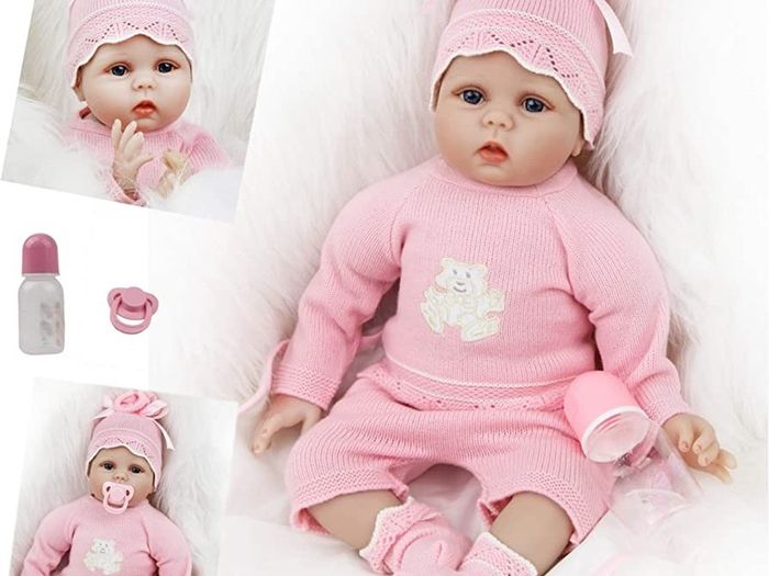 Realistic Reborn Dolls Baby Girl 22inch 55cm Soft Vinyl Silicone Real Life Baby Dolls Looking Newborn Reborn Dolls Toddler Baby Girl Toy Best Xmas Gift (FREE POSTAGE)