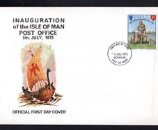 1973 Isle of Man Inauguration of Postal Independence Commemorative Stamp First Day Cover (FDC)