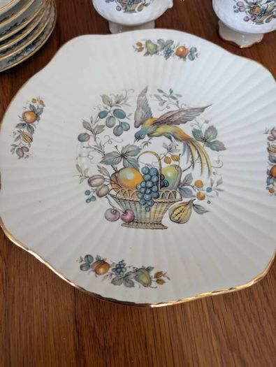 Rare 21pc Royal Tara "Birds and Fruit" Tea Set - Fine Bone China, Made in Galway