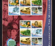 2001 Ireland Celebrating the Millennium Series 6 Epic Journeys Commemorative Stamp Sheet Fine CDS Used Fine Used with Dublin cancel of 1st January 2001 (First day of issue) on envelope extract.