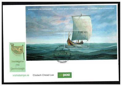 2007 Ireland Voyage of Havhingsten from Glendalough (Viking Heritage) Commemorative Stamp Miniature Sheet An Post First Day Cover (FDC)