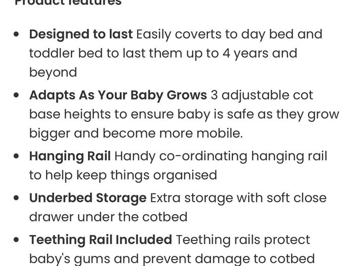 Mamas and Papas Franklin Cot-bed