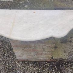 Vintage marble table top, moulded, half moon shape