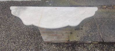 Vintage marble table top, moulded, half moon shape
