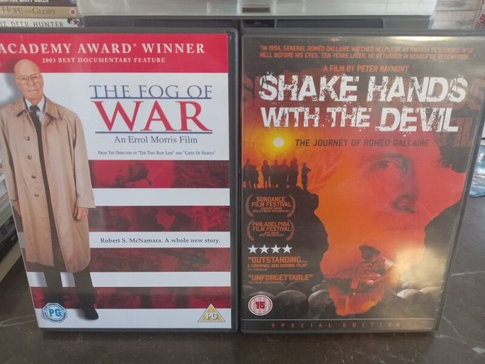 Shake hands with the Devil + The Fog of War Documentary Dvd bundle Military Vietnam Rwanda