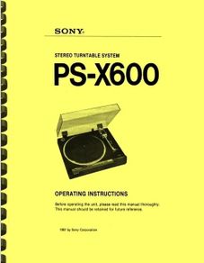 SONY  PS-X600  /  Fully Automatic Turntable
