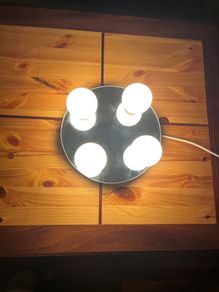 Searchlight Electric Chrome 4-Light Bathroom Flush Ceiling Light With Opal Glass Shades.