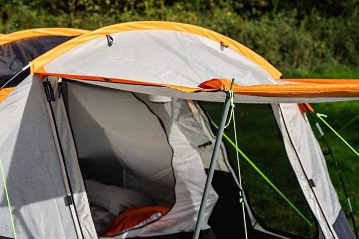Outdoor Leisure Products Knightwick 3.7m x 2.2m 3 Berth Tunnel Tent Orange & Black