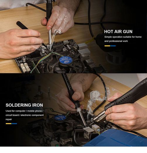 800W SMD Soldering Station Quick Heat Electric Hot Air Gun 2 in 1 Led Display Electric Soldering Iron BGA Rework Welding Station