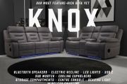 Knox Electric Light Grey Tech Recliner Sofa Set