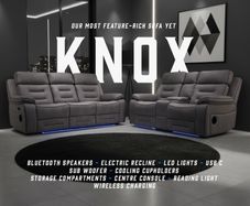 Knox Electric Light Grey Tech Recliner Sofa Set