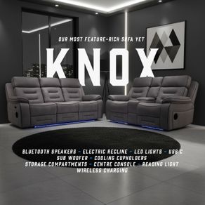 Knox Electric Light Grey Tech Recliner Sofa Set