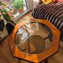 Coffee Table Vintage Mid-Century Teak + Glass Top Image 8
