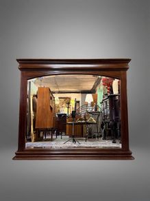 20th Century Mahogany Overmantle Mirror