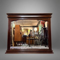 20th Century Mahogany Overmantle Mirror