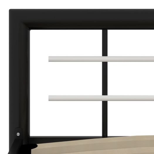Bed Frame Black and White Metal 140x200 cm