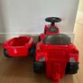 Red ride on tractor with trailer Image 3