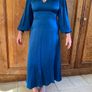 Jigsaw hammered satin blue midi dress Image 3