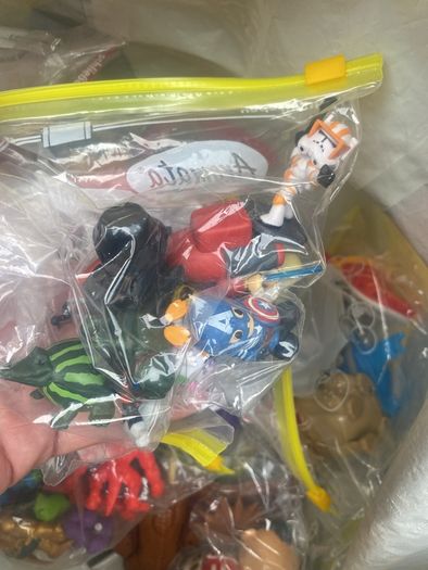 bag of toys and figures