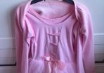 Pink long-sleeve ballet tutu with matching cardigan