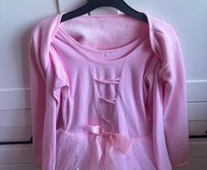 Pink long-sleeve ballet tutu with matching cardigan