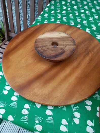 wooden  carved  cake  stand