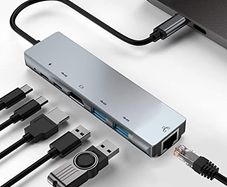 New 4K Type- C USB Hub 6 in 1 Adapter with HDMI+ PD+ 2 USB Port + Rj45