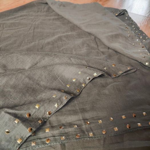 Khaki with gold studs scarf