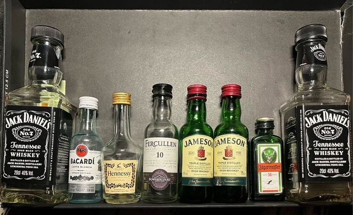 Jameson powers Whiskey gin vodka empty mini bottles